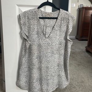 White / black dots - blouse